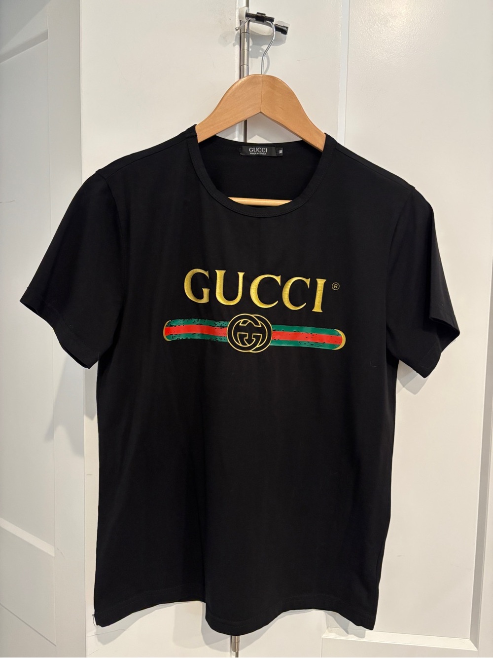 Designer Inspired Black Short Sleeve Tee. Size M